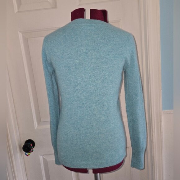 J. Crew Blue Crew Neck Cashmere Sweater - Picture 3 of 10